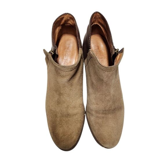 Madewell Cait Cottage Suede Leather Ankle Boots Brown Tan Distressed BOHO 7 - Picture 9 of 15